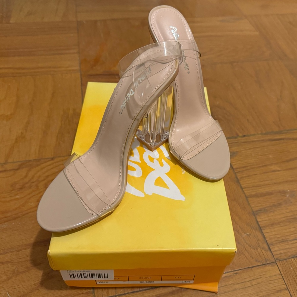Public Desire Nude Clear Heels